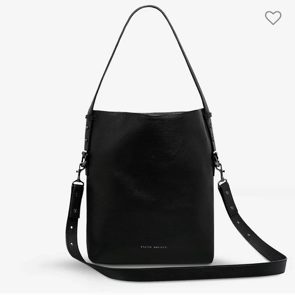 Status Anxiety Black Shoulder Bag Minimalist Design LEATHER